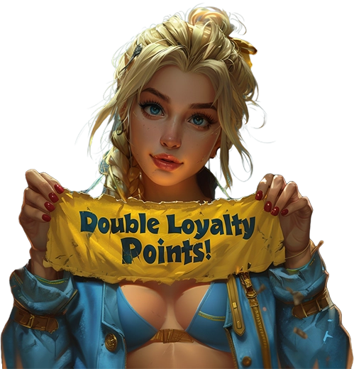 boosteria premium double loyalty points female hero with banner